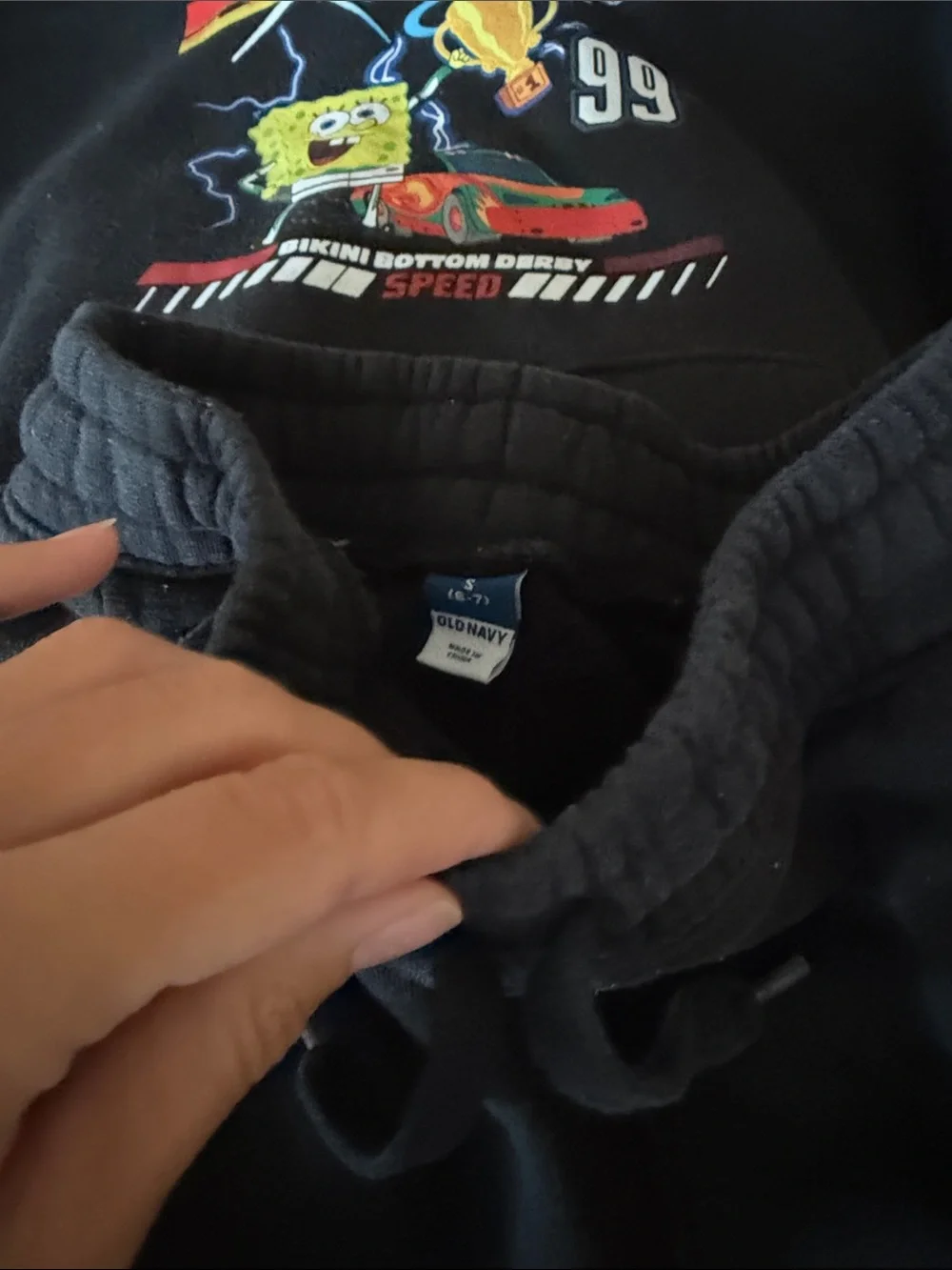 Old Navy Black SpongeBob Racing Joggers & Hoodie set- Kids